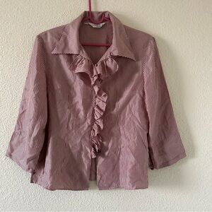VTG Giorgio Sedra 100% Silk Pin Up Rockabilly Button Up Shirt Women’s Fits S/M